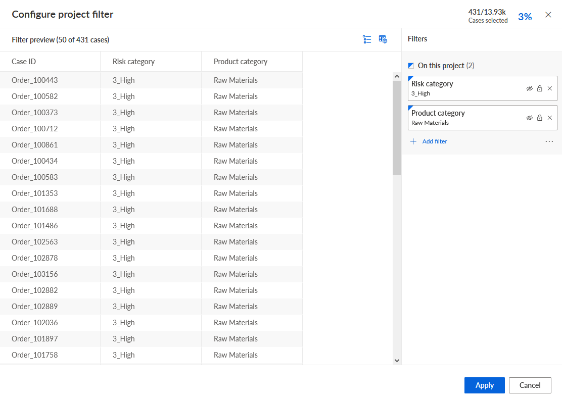 Project filters