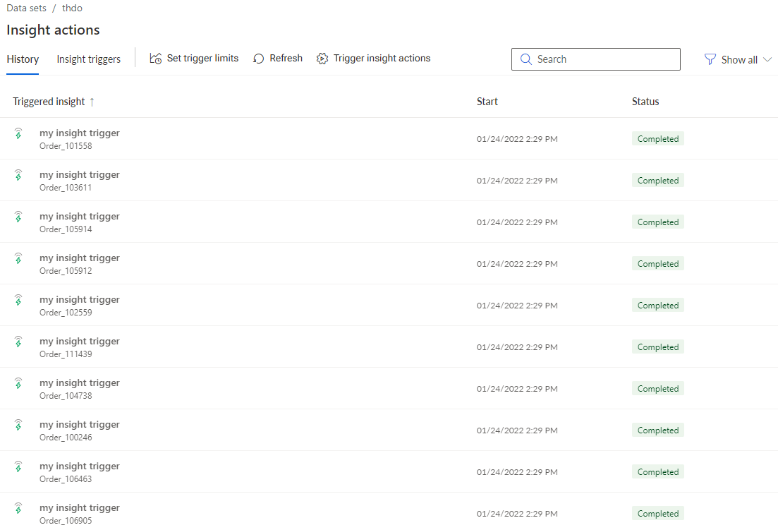Insights history