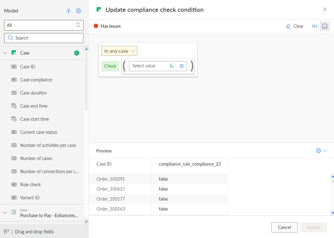 Create rule condition