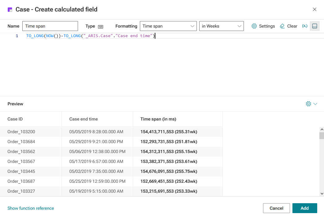 Calculation with NOW operator