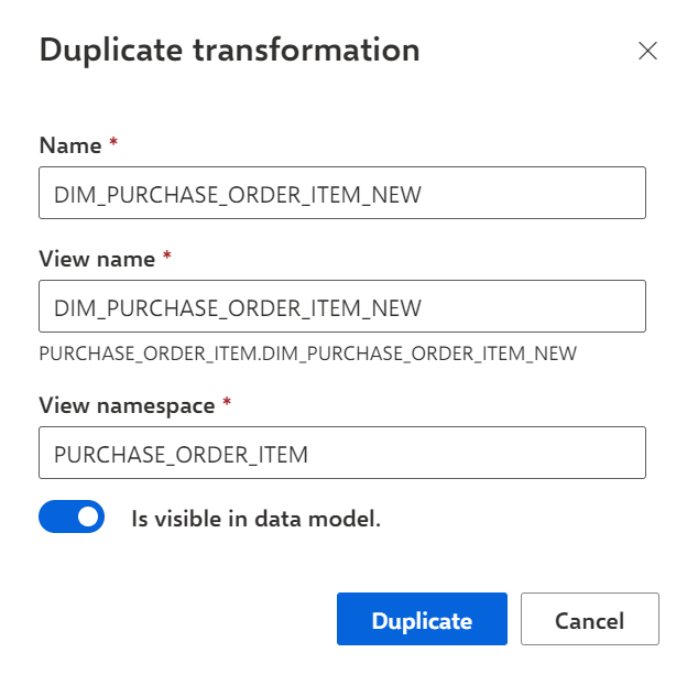 Duplicate transformation