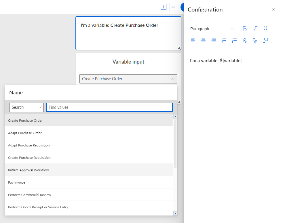 Text with variable
