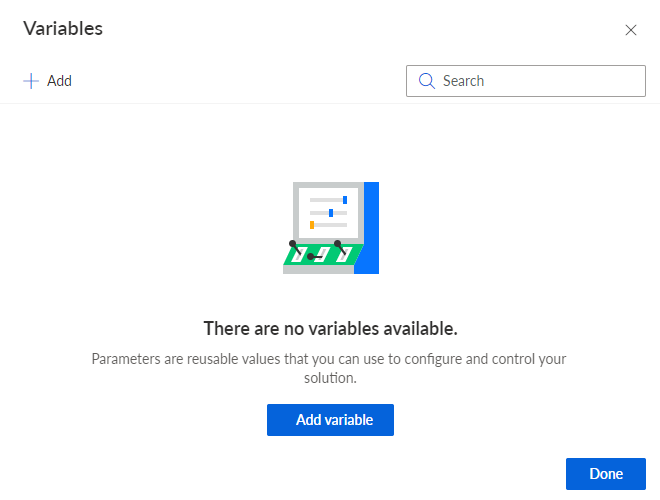 Variables dialog
