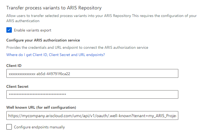 Configure variant´transfer